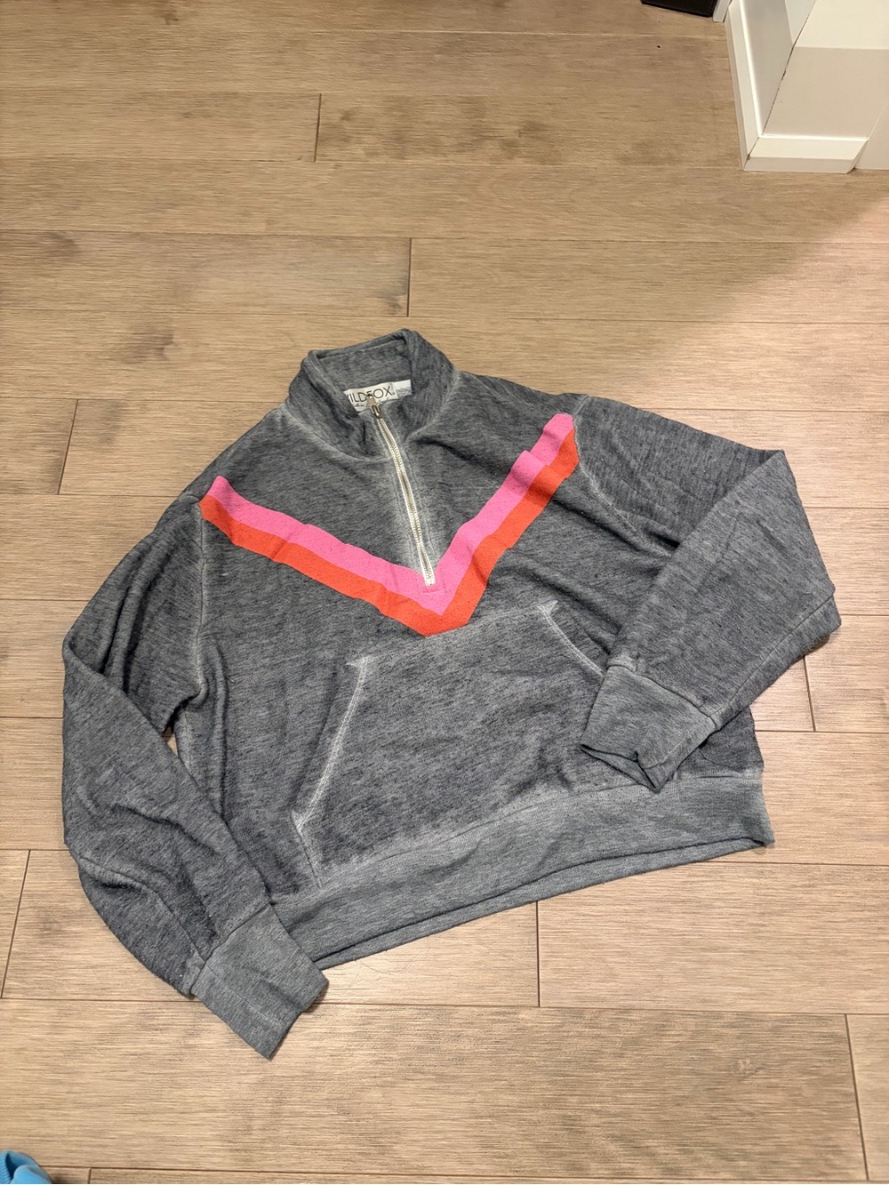 Wildfox Quarter-Zip Cropped Pullover